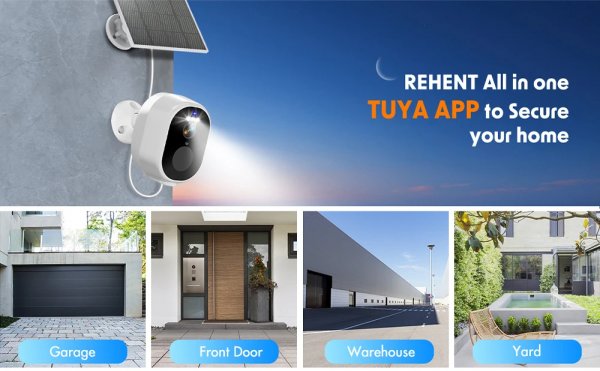 Tuya Smart 4,0MP HD WiFi Kamera mit Bewegungserk. Nachtsicht Gegensprechf. Akkus