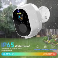 Tuya Smart 4,0MP HD WiFi Kamera mit Bewegungserk. Nachtsicht Gegensprechf. Akkus