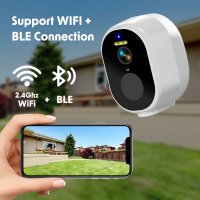 Tuya Smart 4,0MP HD WiFi Kamera mit Bewegungserk. Nachtsicht Gegensprechf. Akkus