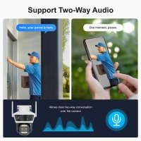 Tuya & Smart Life App WiFi PTZ Dreifachlinsen Kamera mit Nachtsicht & Bewegungsmelder