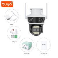 Tuya & Smart Life App WiFi PTZ Dreifachlinsen Kamera mit Nachtsicht & Bewegungsmelder